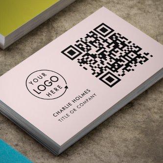 QR Code Business Logo | Modern Blush Pink