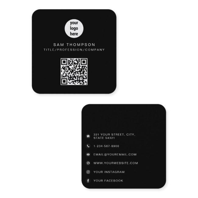 QR Code Business Logo Modern Minimalist Business Square