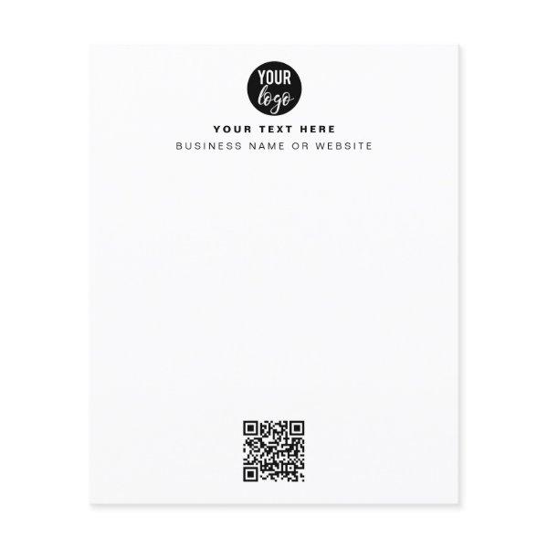 QR Code Business Logo Modern Minimalist White