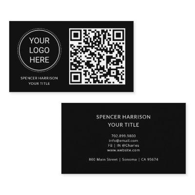 QR Code Business Logo | Modern Professional Black