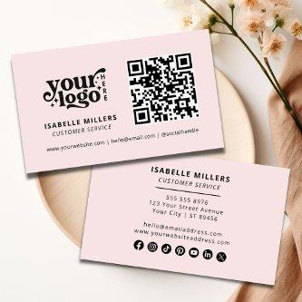 QR Code Business Logo Modern Professional Pink