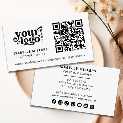 QR Code Business Logo Modern Professional White