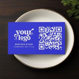 QR Code Business Logo Professional Modern Blue