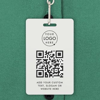 QR Code | Business Logo Professional Simple Gray Badge