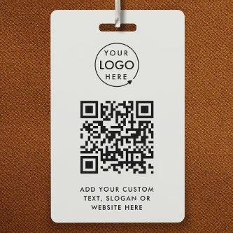QR Code | Business Logo Professional Simple Gray Badge