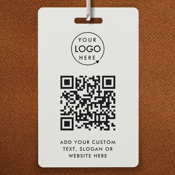 QR Code | Business Logo Professional Simple Gray Badge