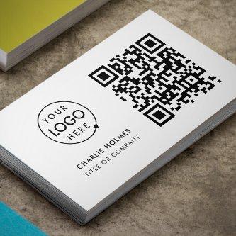QR Code Business Logo | Simple Minimalist White