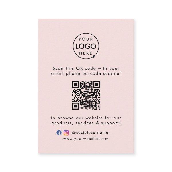 QR Code Business Website Scan Me Social Media Pink