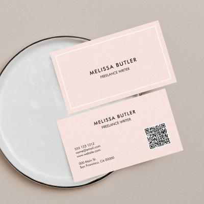 QR Code Classy Minimal Blush Pink