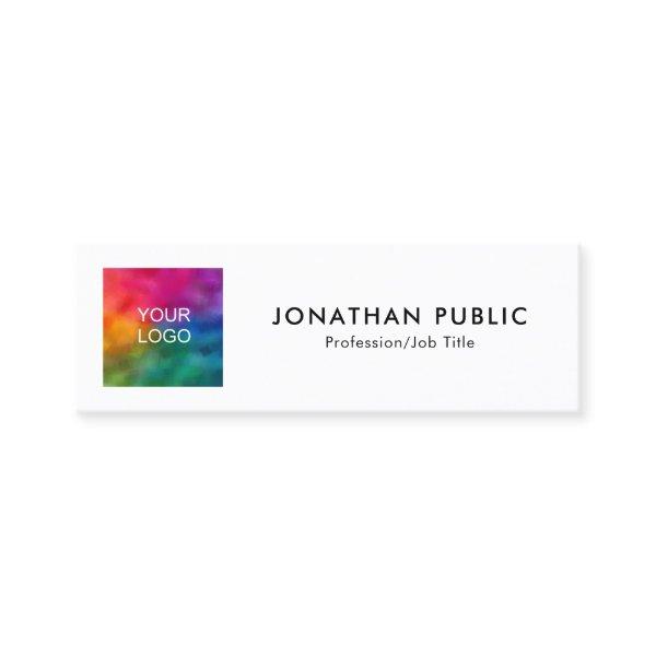 QR Code Company Logo Here Employee Name Mini Calling Card