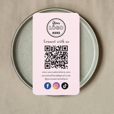QR Code Connect With Us Social Media Blush Pink