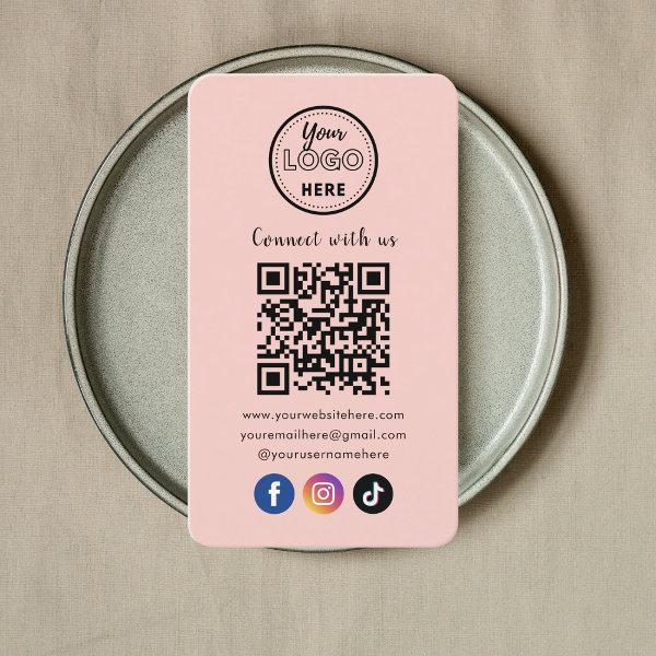 QR Code Connect With Us Trendy Social Media Pink