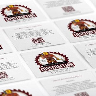 QR Code Construction Carpenter Modern Professional Square