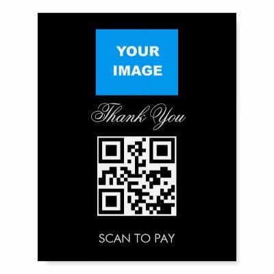 QR Code Contactless Scannable Menu Logo White Foam Board