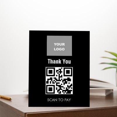 QR Code Contactless Scannable Menu Logo White Foam Board