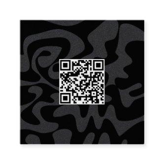 QR Code Cool Black and White Retro Groovy Square