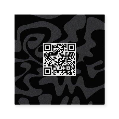 QR Code Cool Black and White Retro Groovy Square