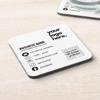 Qr Code Corporate  Design Logo  Beverage Coaster
