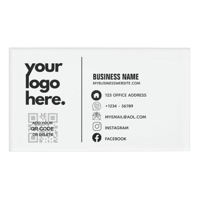 Qr Code Corporate Design Logo Name Tag