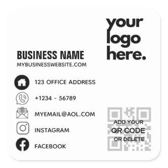 Qr Code Corporate  Design Logo  Square Sticker