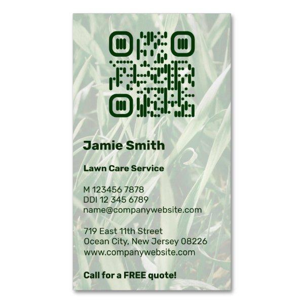 QR Code Custom Photo Green Lawn Care  Magnet