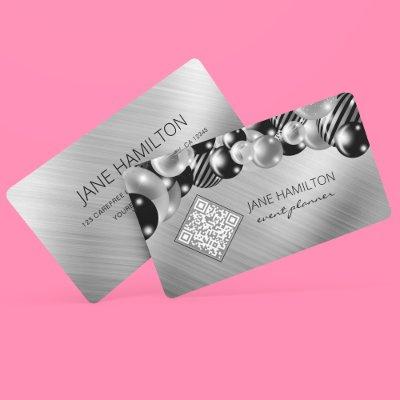 QR Code Elegant Balloons Silver