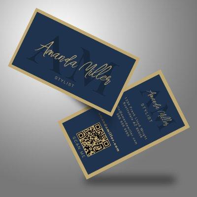 QR Code Elegant Modern Monogram Initials