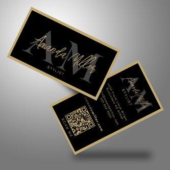 QR Code Elegant Modern Monogram Initials