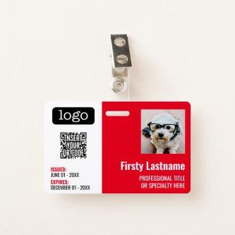 QR Code, Employee Photo, Logo, Name, Expiration ID Badge