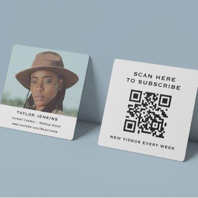 QR Code Follow Me Influencer Content Creator Photo Square