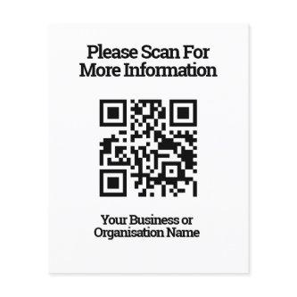 QR Code for Customer Information on a Paper Sheet