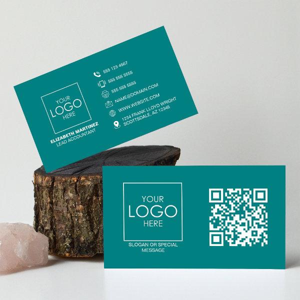 QR Code Front and Back Business Logo Professional
