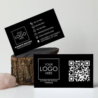 QR Code Front and Back Business Logo Professional