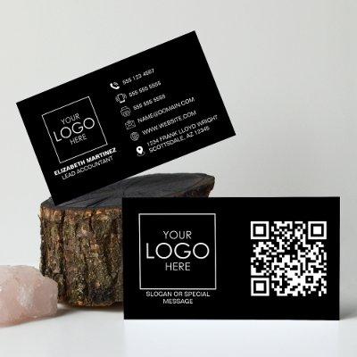 QR Code Front and Back Business Logo Professional