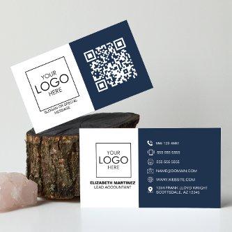 QR Code Front and Back Business Logo Professional