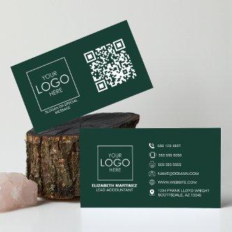 QR Code Front and Back Business Logo Professional