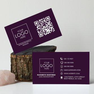 QR Code Front and Back Business Logo Professional