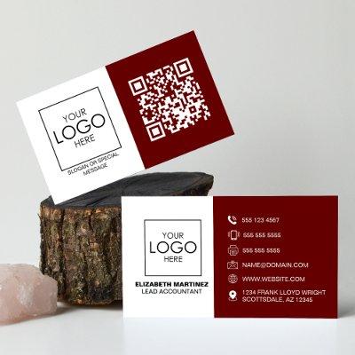 QR Code Front and Back Business Logo Professional