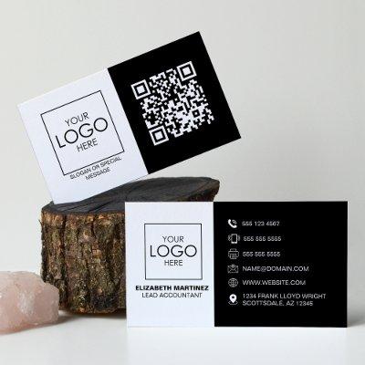 QR Code Front and Back Business Logo Professional