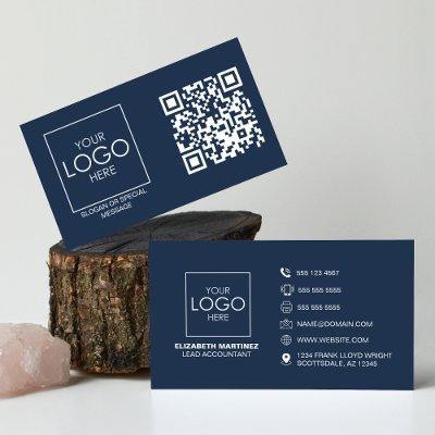QR Code Front and Back Business Logo Professional