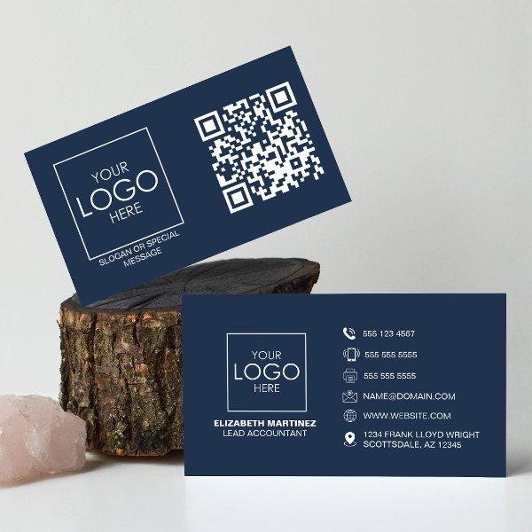 QR Code Front and Back Business Logo Professional
