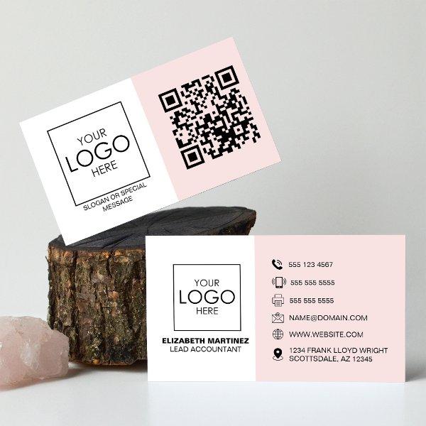 QR Code Front and Back Business Logo Professional