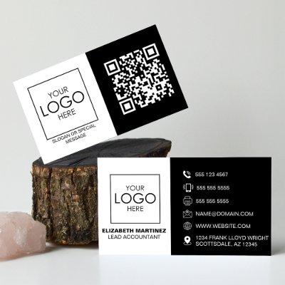 QR Code Front and Back Business Logo Professional