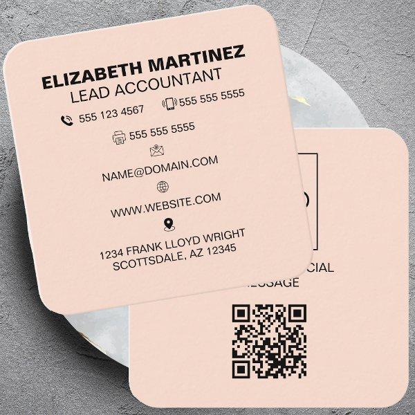 QR Code Front and Back Business Logo Professional Square