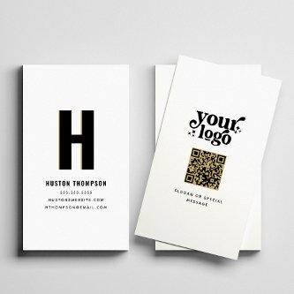 QR Code Front and Back Monogram Logo Professional