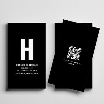 QR Code Front and Back Monogram Logo Professional