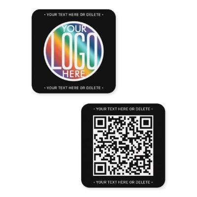 QR Code Generator & Logo Modern Minimalist Black Square