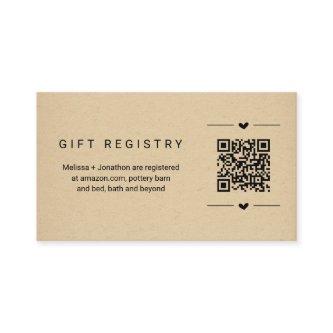 QR Code Gift Registry Card Insert