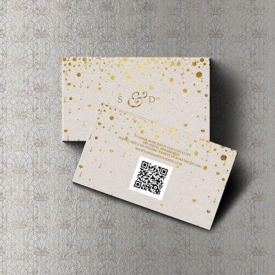 QR Code Gold Confetti Leather Wedding Website