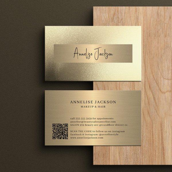 QR CODE gold glitter modern makeup artist